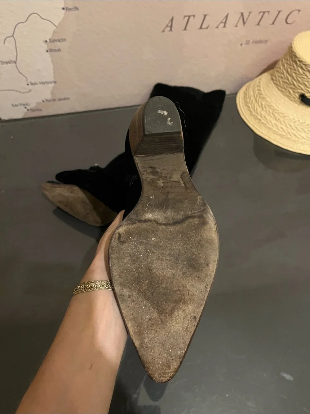 Elizabeth and James Black Velvet Boots